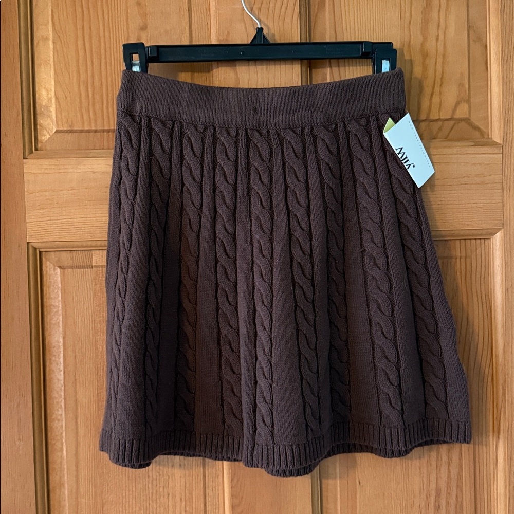 Bailey Rose Yellow the Label Size Small Women's Teen Girl Brown Cable Knit Skirt